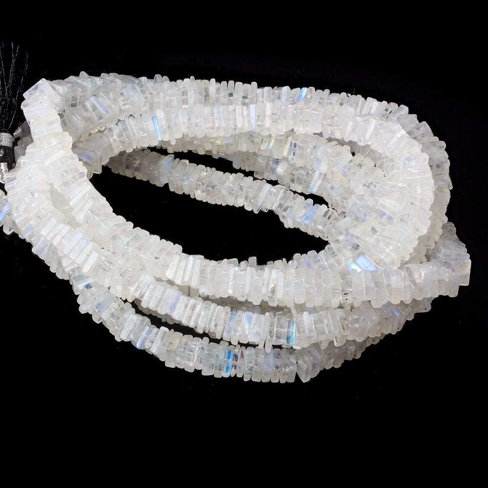5x5-6x6mm Rainbow Moonstone Plain Square Heshi Beads 16 inch 278 pcs - Beadsofcambay.com