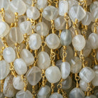 5x5-8x6mm Beige Moonstone plain nugget Gold plated Chain by the foot - Beadsofcambay.com