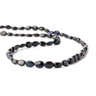 5x5-8x6mm Black Ethiopian Opal Plain Oval Beads 16 inch 60 pieces AAA - Beadsofcambay.com