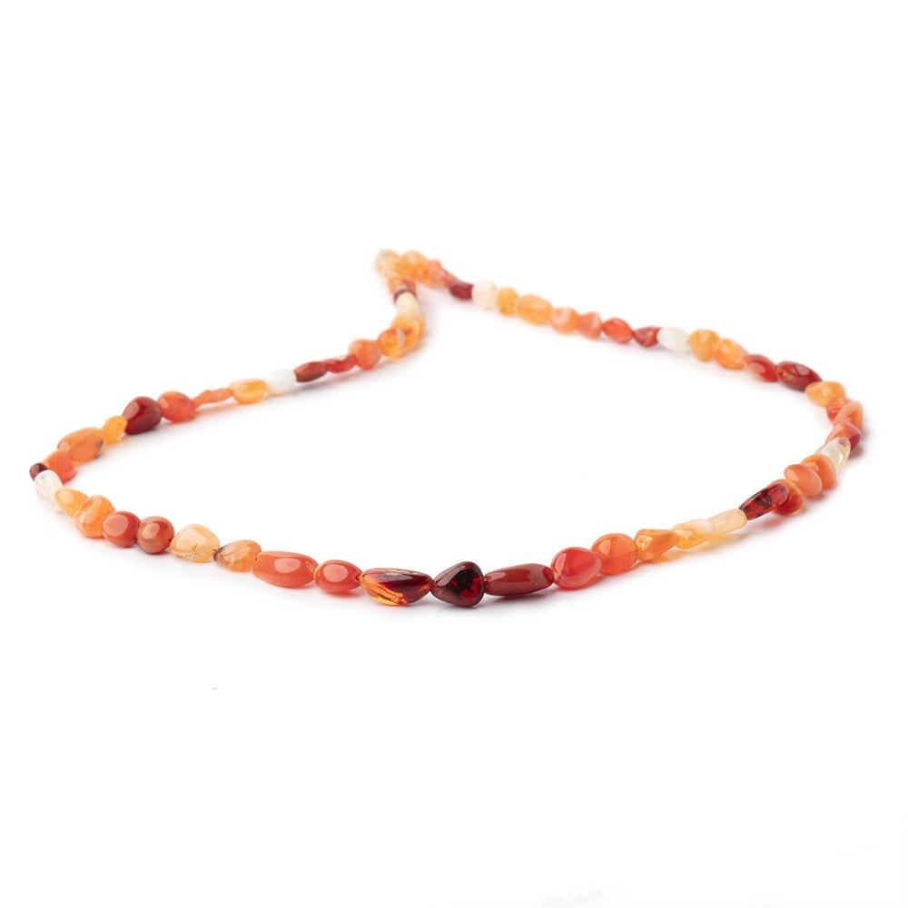 5x5-8x6mm Mexican Fire Opal plain nuggets 18 inch 60 Beads - Beadsofcambay.com
