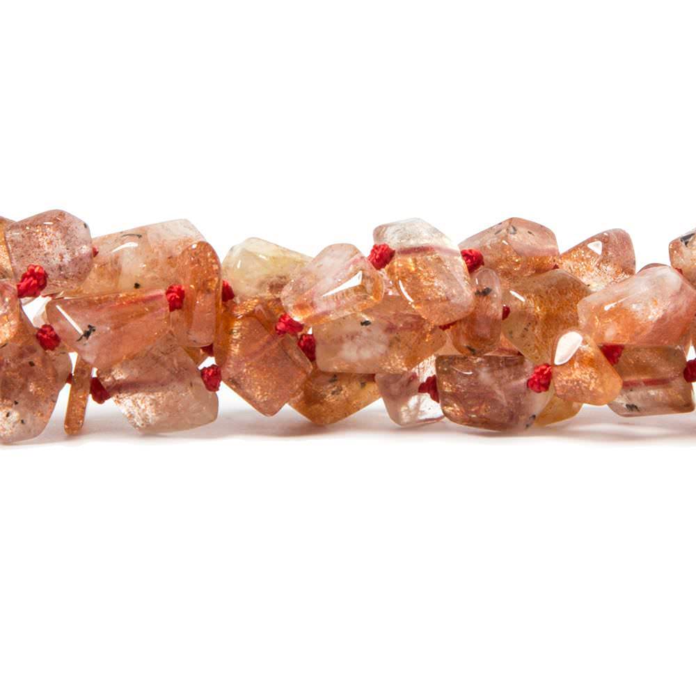 5x5-9.5x5mm Sunstone Faceted Nugget Beads 16 inch 65 pieces - Beadsofcambay.com