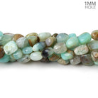 5x5-9x5mm Blue Peruvian Opal plain nuggets 15 inch 49 beads 1mm drill hole - Beadsofcambay.com