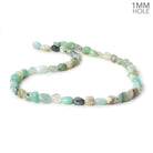 5x5-9x5mm Blue Peruvian Opal plain nuggets 15 inch 49 beads 1mm drill hole - Beadsofcambay.com