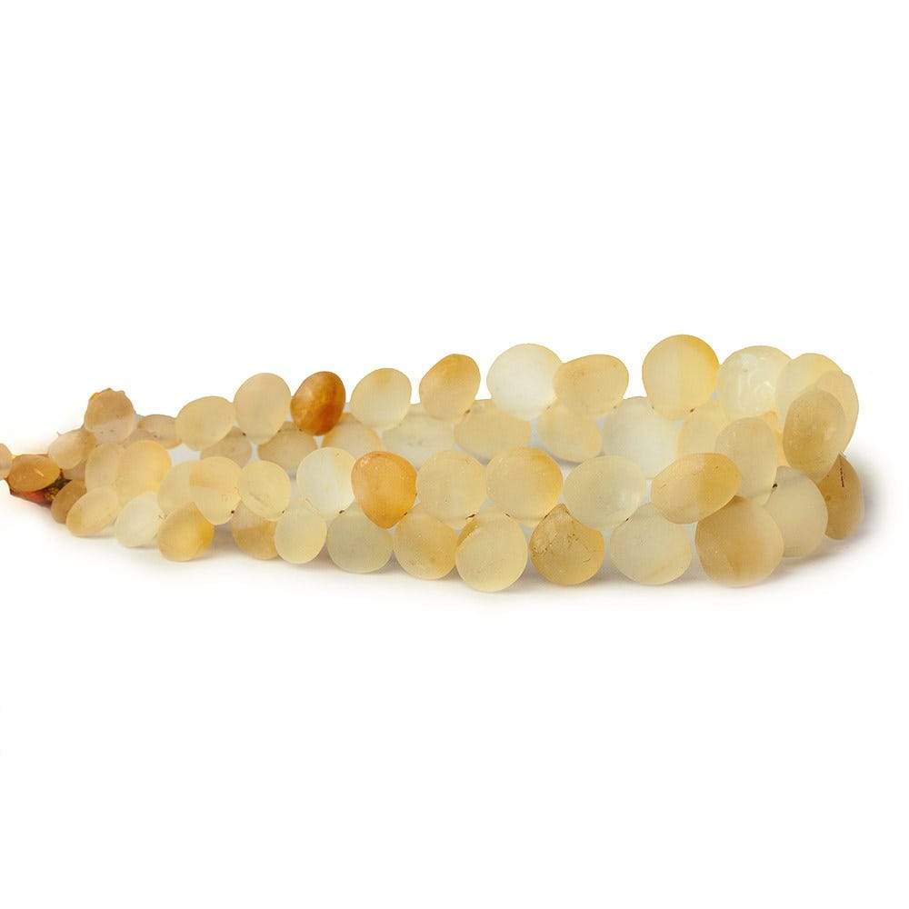 5x5-9x9mm Frosted Citrine Plain Heart 8 inch 56 pcs - Beadsofcambay.com