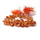 5x5-9x9mm Mandarin Garnet Heart Beads 7.5 inch 55 pieces AAA - Beadsofcambay.com