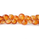 5x5-9x9mm Mandarin Spessartite Garnet heart briolette beads 8 inch 65 pieces - Beadsofcambay.com