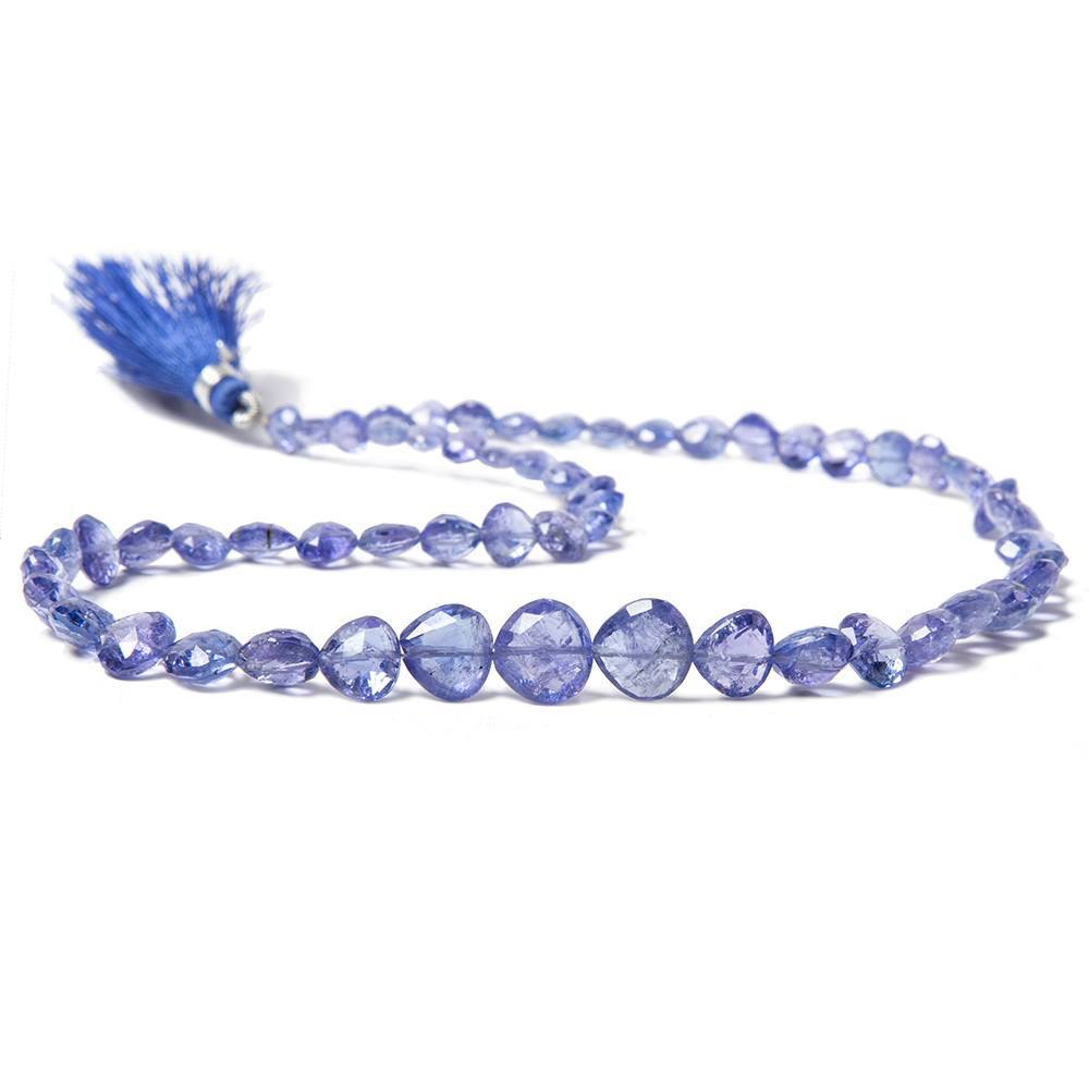 5x5-9x9mm Tanzanite Straight Drilled Faceted Heart Beads 16 inch 62 pcs - Beadsofcambay.com