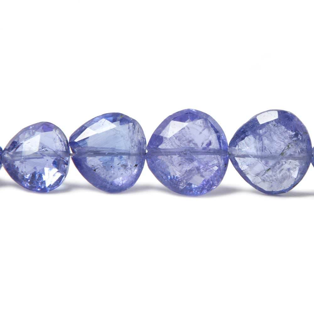 5x5-9x9mm Tanzanite Straight Drilled Faceted Heart Beads 16 inch 62 pcs - Beadsofcambay.com