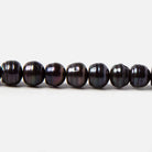 5x5.5-6x4.5mm Dark Peacock Black Button Freshwater Pearls 15.5 inch 95 pieces - Beadsofcambay.com