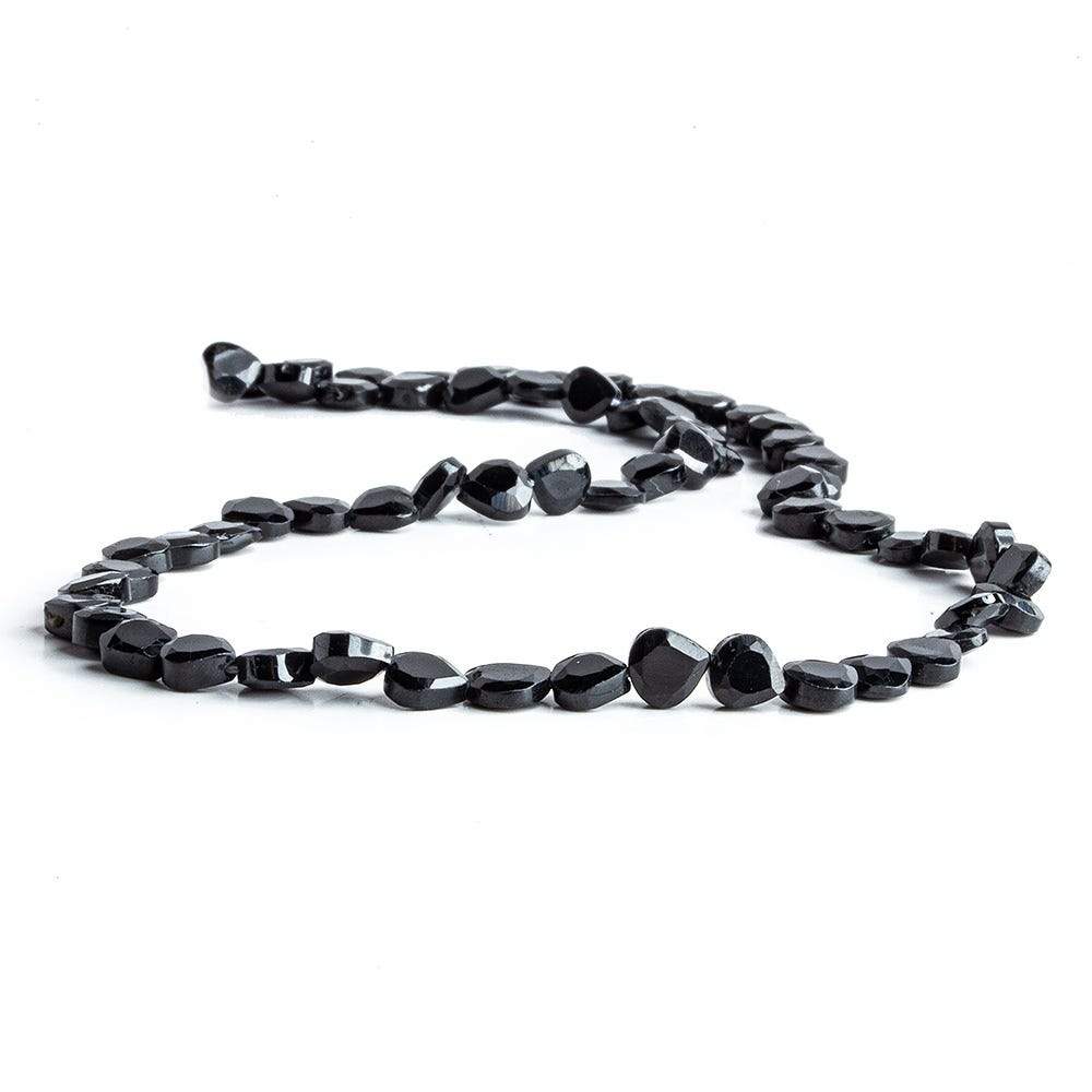 5x5mm Black Spinel Bezel Faceted Heart Beads 13.5 inch 67 pieces A Grade - Beadsofcambay.com