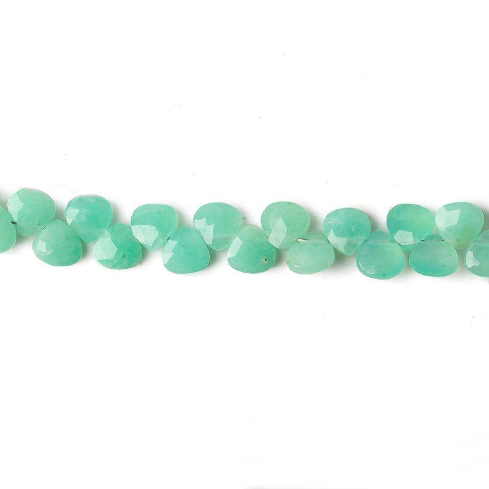 5x5mm Chrysoprase Heart Micro-Briolette Beads 6 inch 54 pieces - Beadsofcambay.com