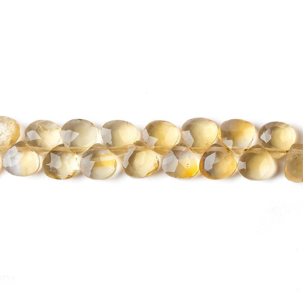 5x5mm Citrine Heart Micro-Briolette Beads 6 inch 54 pieces - Beadsofcambay.com