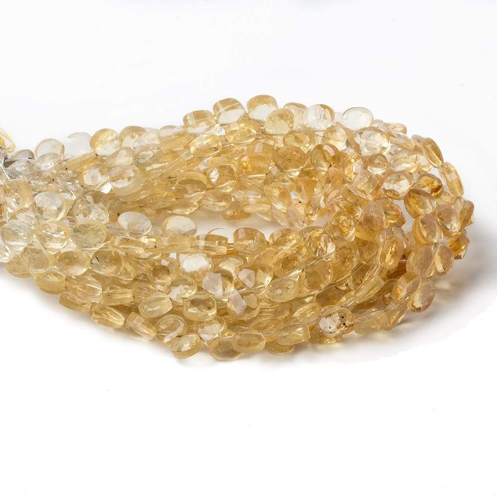 5x5mm Citrine Heart Micro-Briolette Beads 6 inch 54 pieces - Beadsofcambay.com