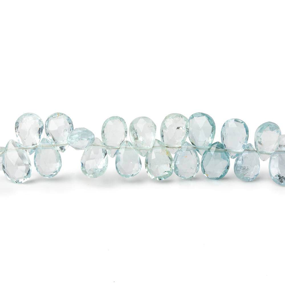 5x6-5x7mm Aquamarine Faceted Pear Beads 8 inch 76 pieces AA - Beadsofcambay.com