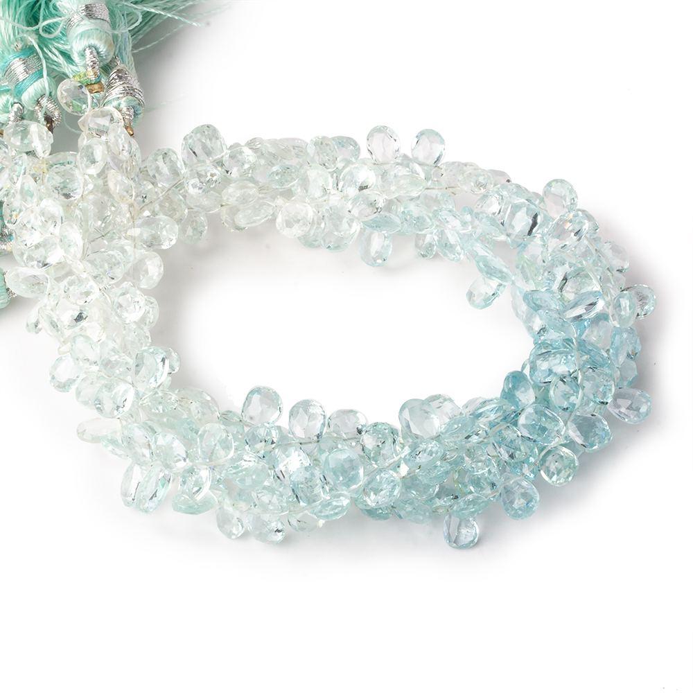 5x6-5x7mm Aquamarine Faceted Pear Beads 8 inch 76 pieces AA - Beadsofcambay.com