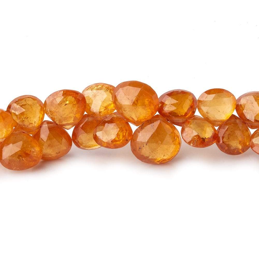 5x6-9x10mm Mandarin Garnet Faceted Heart Beads 9 inch 59 pieces AAA - Beadsofcambay.com