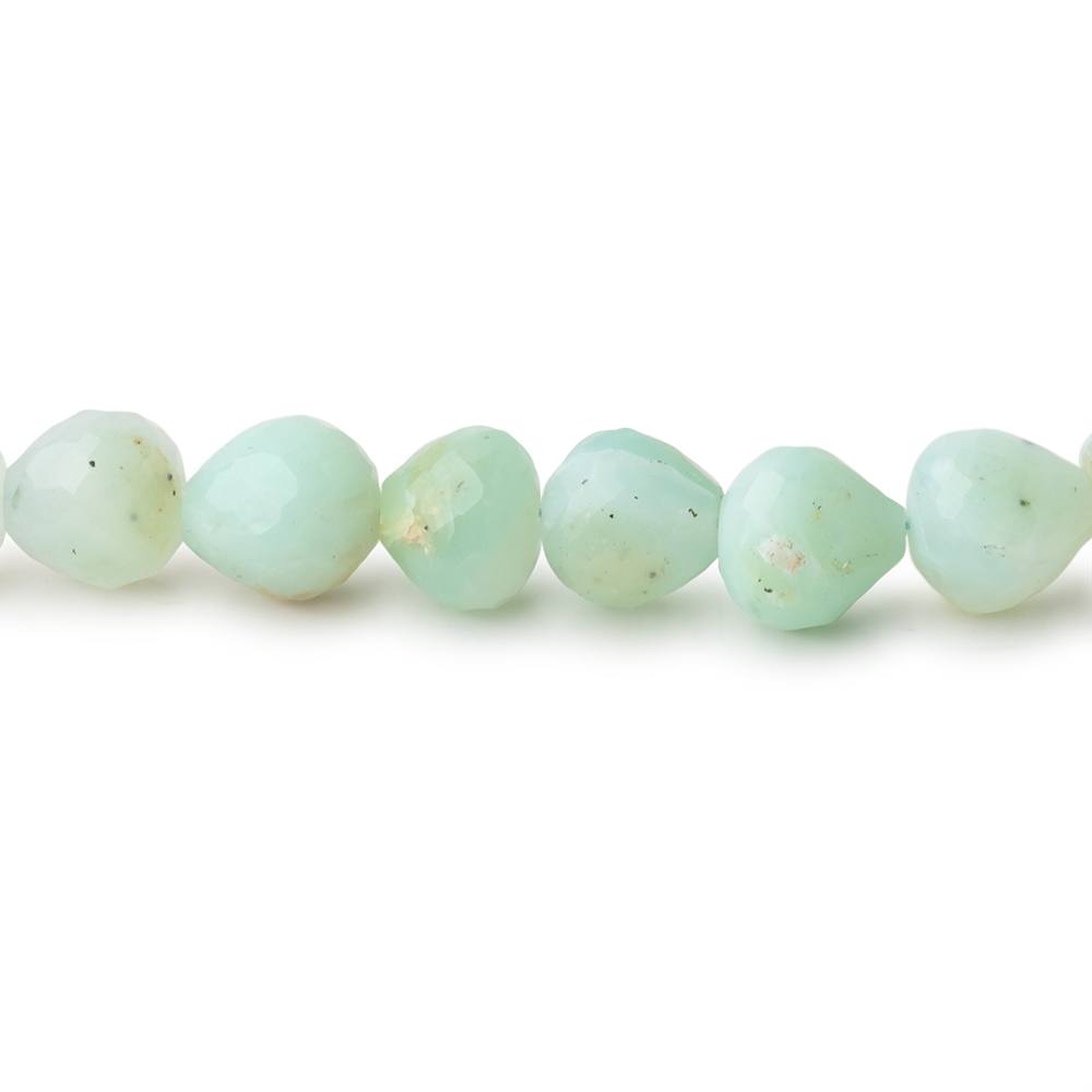5x6.5-7x7mm Blue Peruvian Opal Faceted Candy Kiss beads 8 inch 30 pieces - Beadsofcambay.com