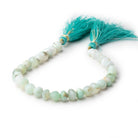 5x6.5-7x7mm Blue Peruvian Opal Faceted Candy Kiss beads 8 inch 30 pieces - Beadsofcambay.com