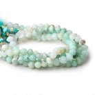 5x6.5-7x7mm Blue Peruvian Opal Faceted Candy Kiss beads 8 inch 30 pieces - Beadsofcambay.com