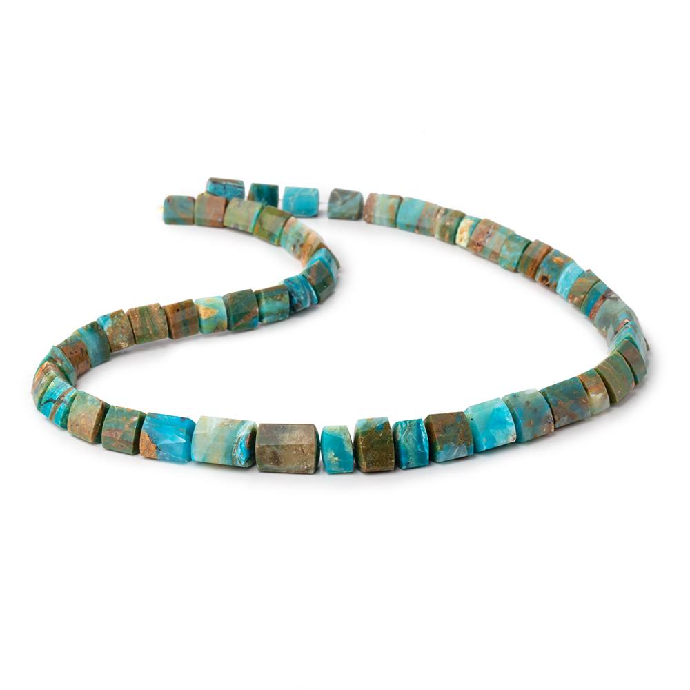 5x7-11x8.5mm Blue Peruvian Opalina Faceted Trillion Beads 16 inch 51 pieces AAA - Beadsofcambay.com