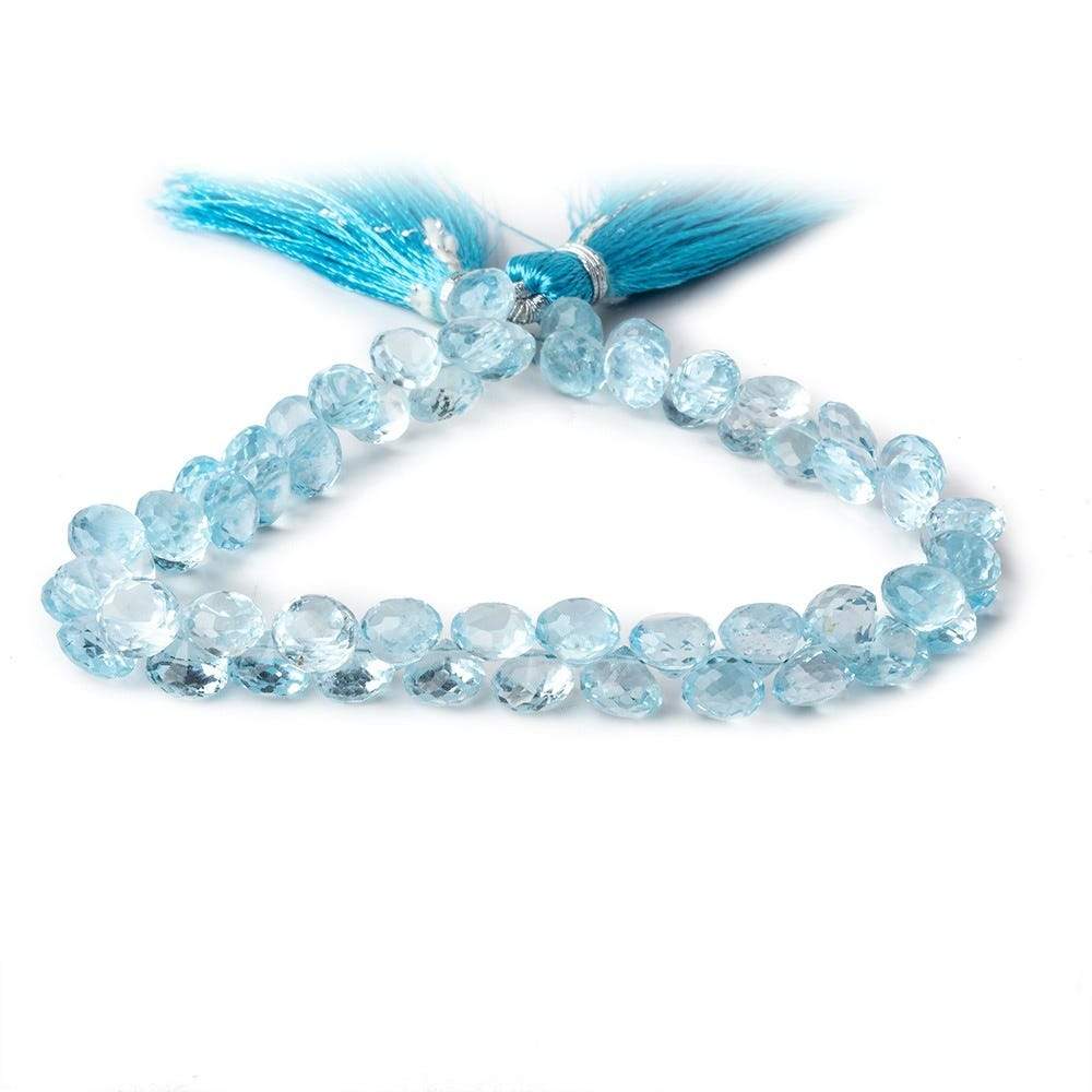 5x7-6x7mm Sky Blue Topaz Candy Kiss 8 inch 55 beads - Beadsofcambay.com