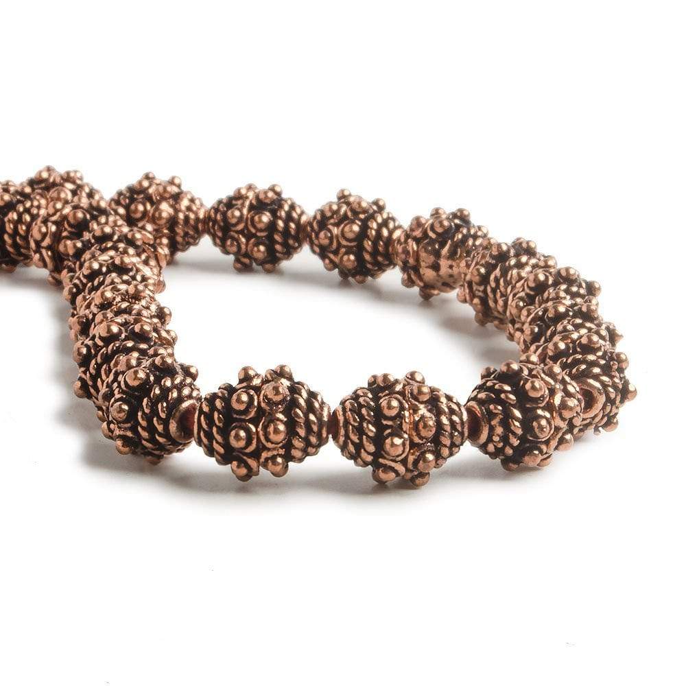 5x8.5mm Copper Bead Cap Bali with Granulation and Twisted Wire 8 inch 40 pcs - Beadsofcambay.com