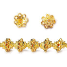 5x9mm 22kt Gold Plated Copper Bead Cap Bali Style 8 inch 44 pieces - Beadsofcambay.com