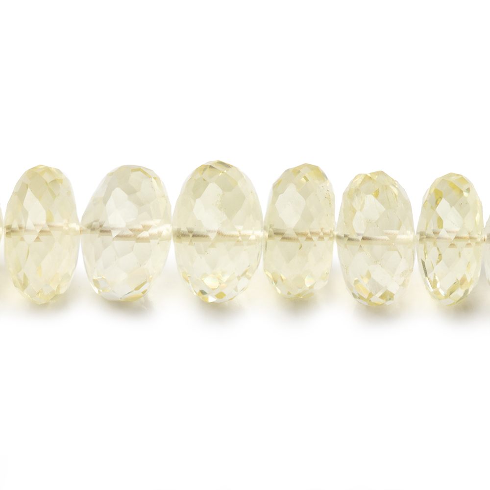 6-10.5mm Lemon Quartz Faceted Rondelles 16 inch 81 Beads AA - Beadsofcambay.com