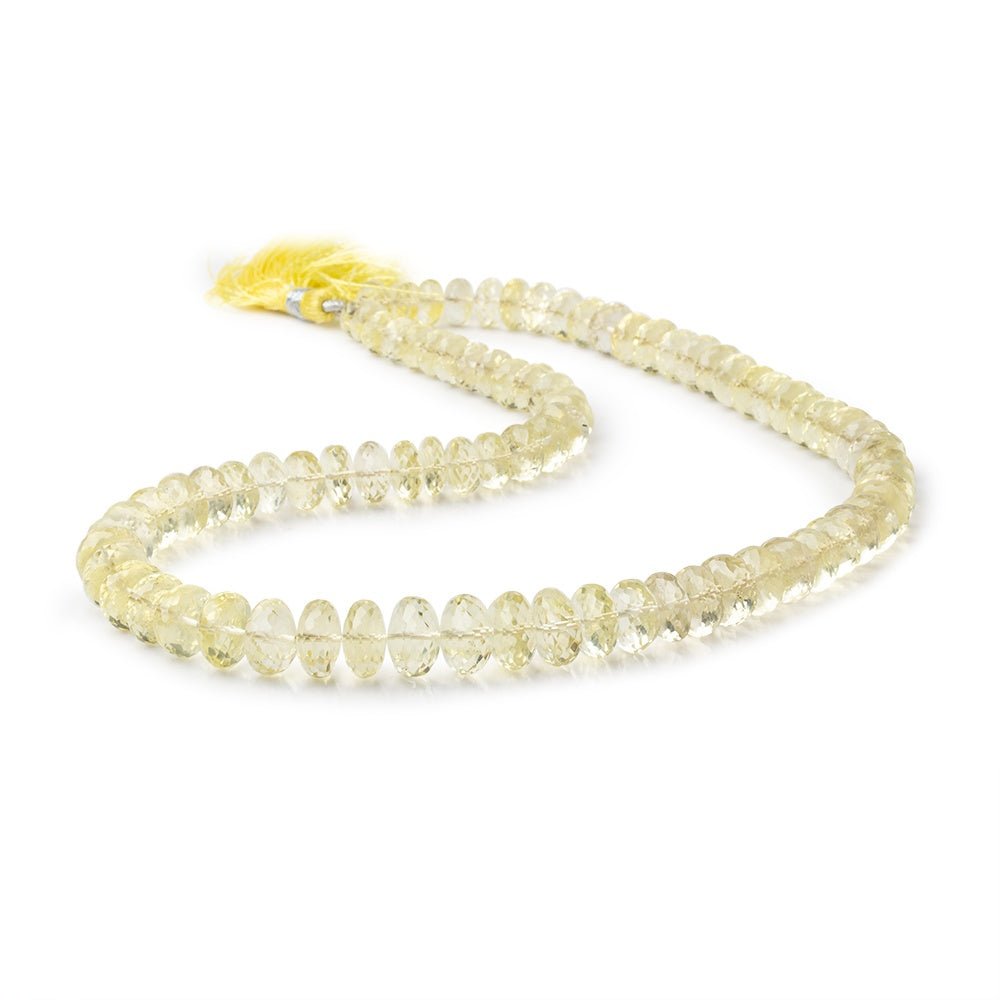 6-10.5mm Lemon Quartz Faceted Rondelles 16 inch 81 Beads AA - Beadsofcambay.com