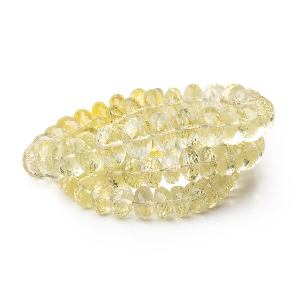 6-10.5mm Lemon Quartz Faceted Rondelles 16 inch 81 Beads AA - Beadsofcambay.com