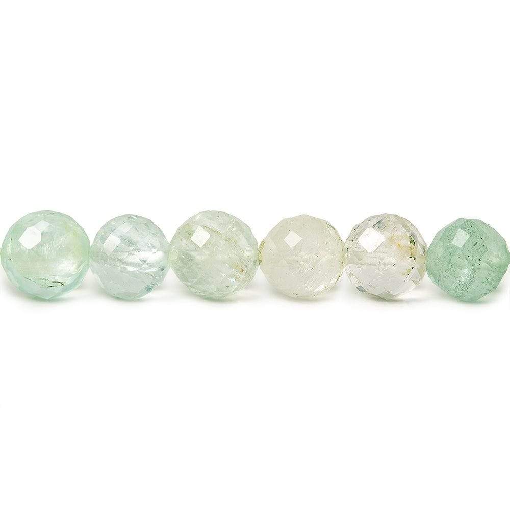 6-10mm Aquamarine Faceted Round 14.25 inch 52 pieces - Beadsofcambay.com