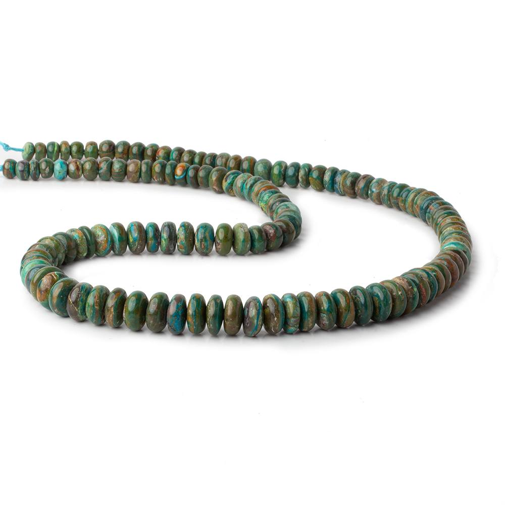 6-10mm Blue Peruvian Opal plain rondelle beads 20 inch 121 pieces AA - Beadsofcambay.com