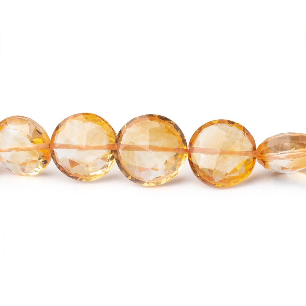 6-10mm Citrine Faceted Coin Beads 16 inch 54 pieces - Beadsofcambay.com