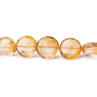6-10mm Citrine Faceted Coin Beads 16 inch 54 pieces - Beadsofcambay.com