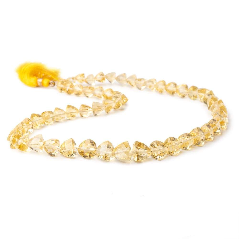6-10mm Citrine Faceted Trillion Beads 16 inch 57 pieces - Beadsofcambay.com