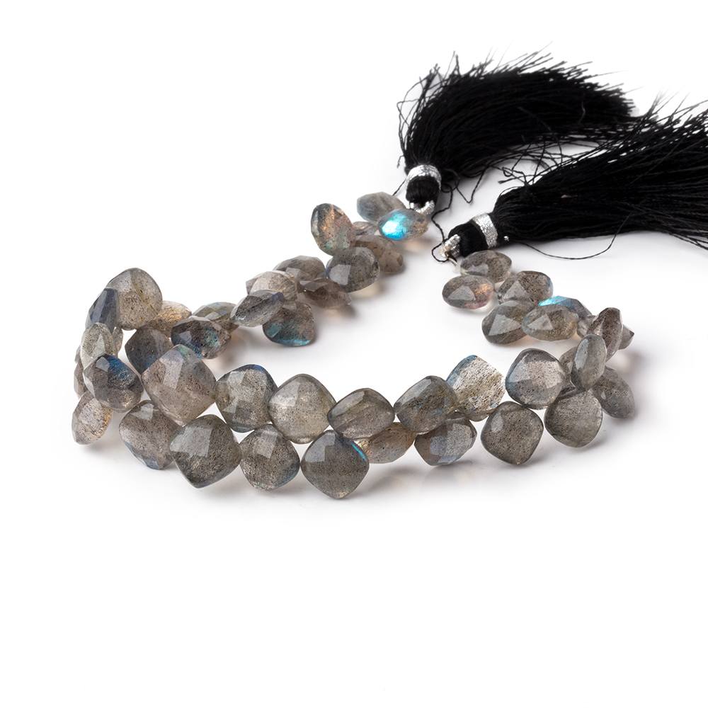 6-10mm Labradorite Faceted Pillow Beads 8 inch 44 pieces - Beadsofcambay.com