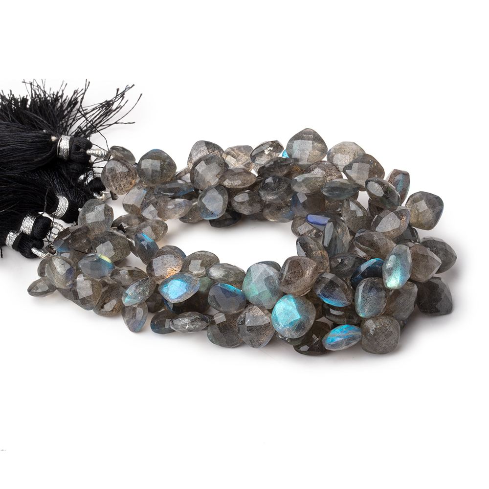 6-10mm Labradorite Faceted Pillow Beads 8 inch 44 pieces - Beadsofcambay.com