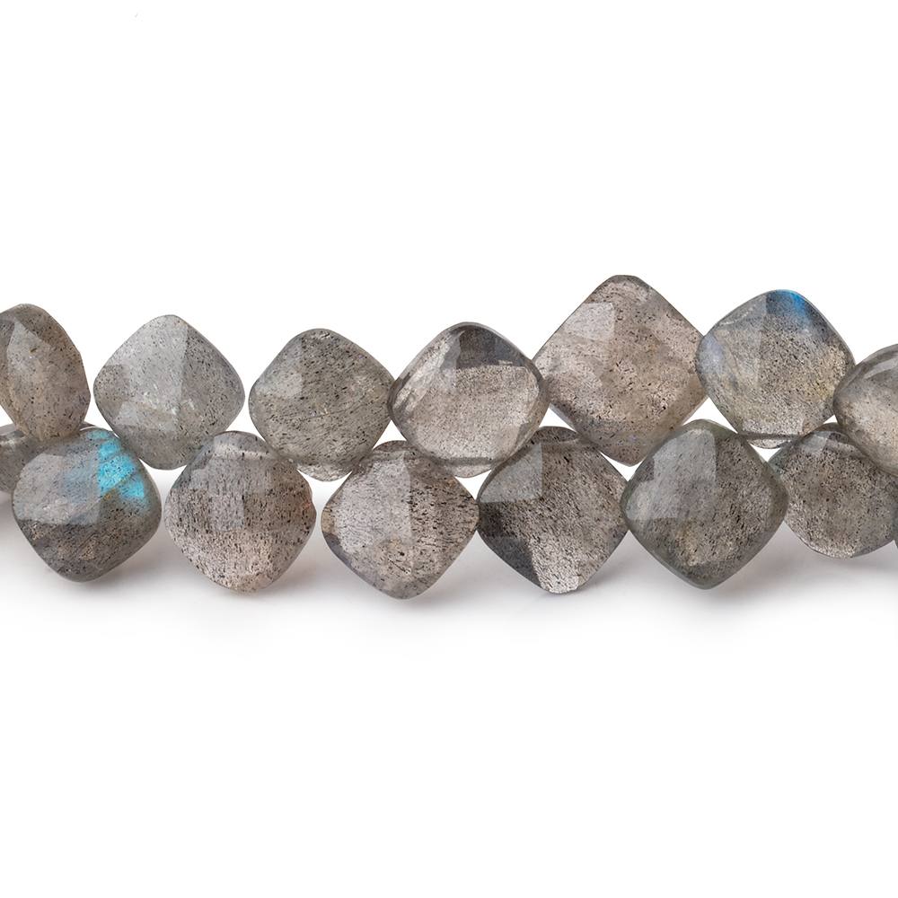 6-10mm Labradorite Faceted Pillow Beads 8 inch 44 pieces - Beadsofcambay.com