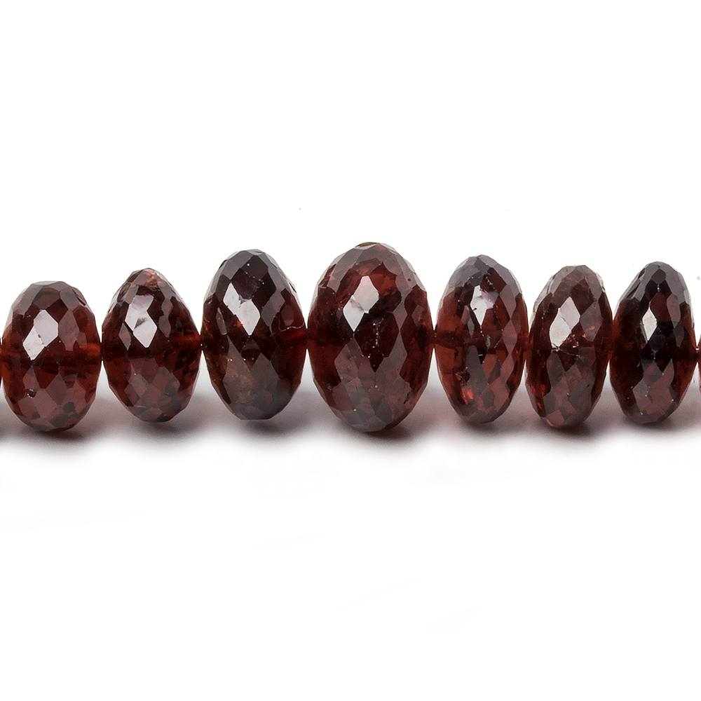 6-10mm Pyrope Garnet faceted rondelle Necklace with 14kt Gold Clasp 18 inch AA - Beadsofcambay.com