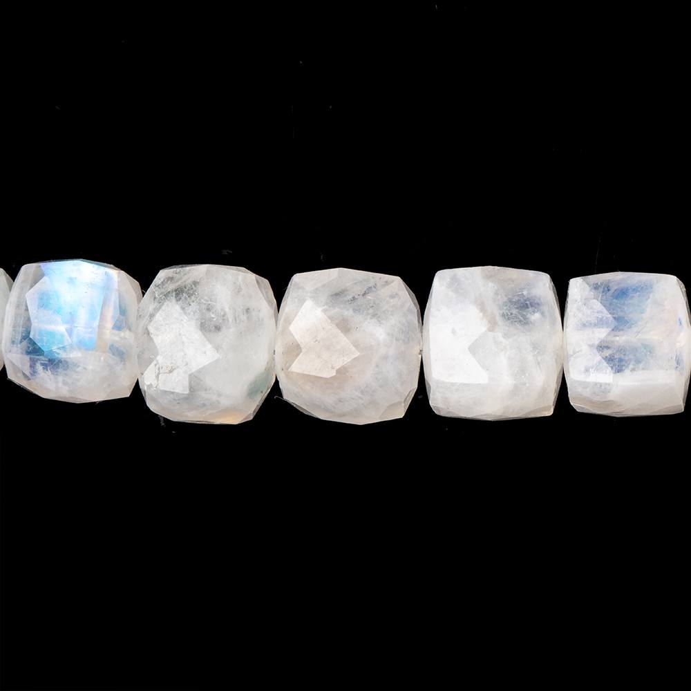 6-10mm Rainbow Moonstone Faceted Cube Beads 16 inch 48 pieces - Beadsofcambay.com