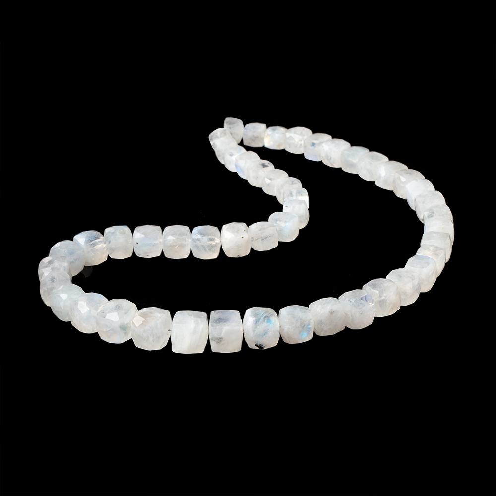 6-10mm Rainbow Moonstone Faceted Cube Beads 16 inch 48 pieces - Beadsofcambay.com