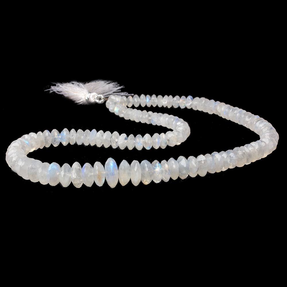 6-10mm Rainbow Moonstone German Faceted Rondelle Beads 16 inch 114 pcs AA - Beadsofcambay.com