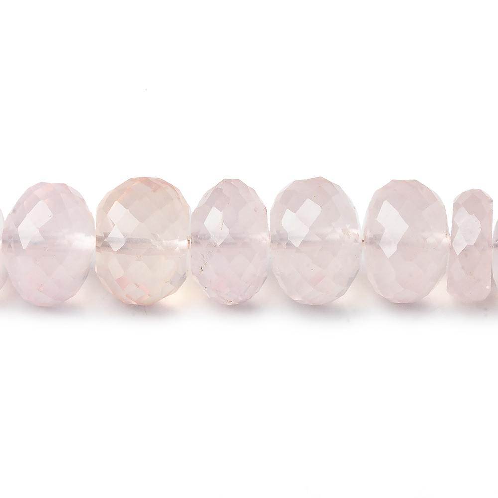 6-10mm Rose Quartz faceted rondelle beads 16 inch 89 pieces AA - Beadsofcambay.com