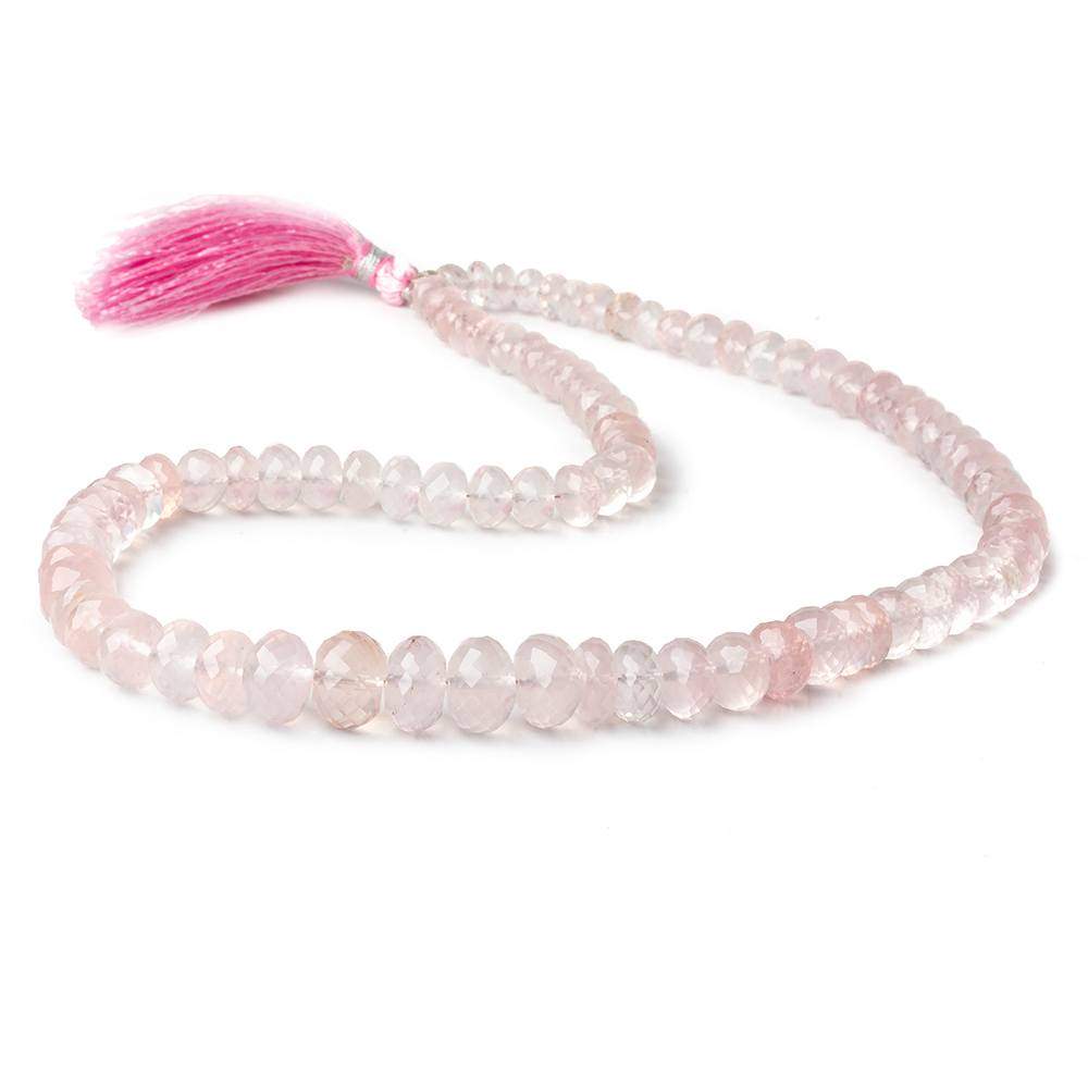 6-10mm Rose Quartz faceted rondelle beads 16 inch 89 pieces AA - Beadsofcambay.com