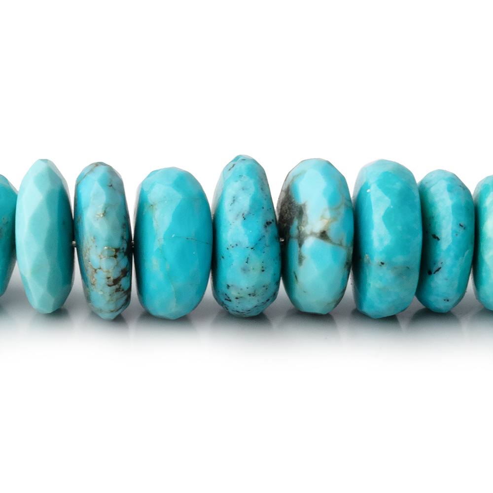 6-10mm Sleeping Beauty Turquoise Faceted Rondelle Beads 16 inch 100 pieces AA - Beadsofcambay.com