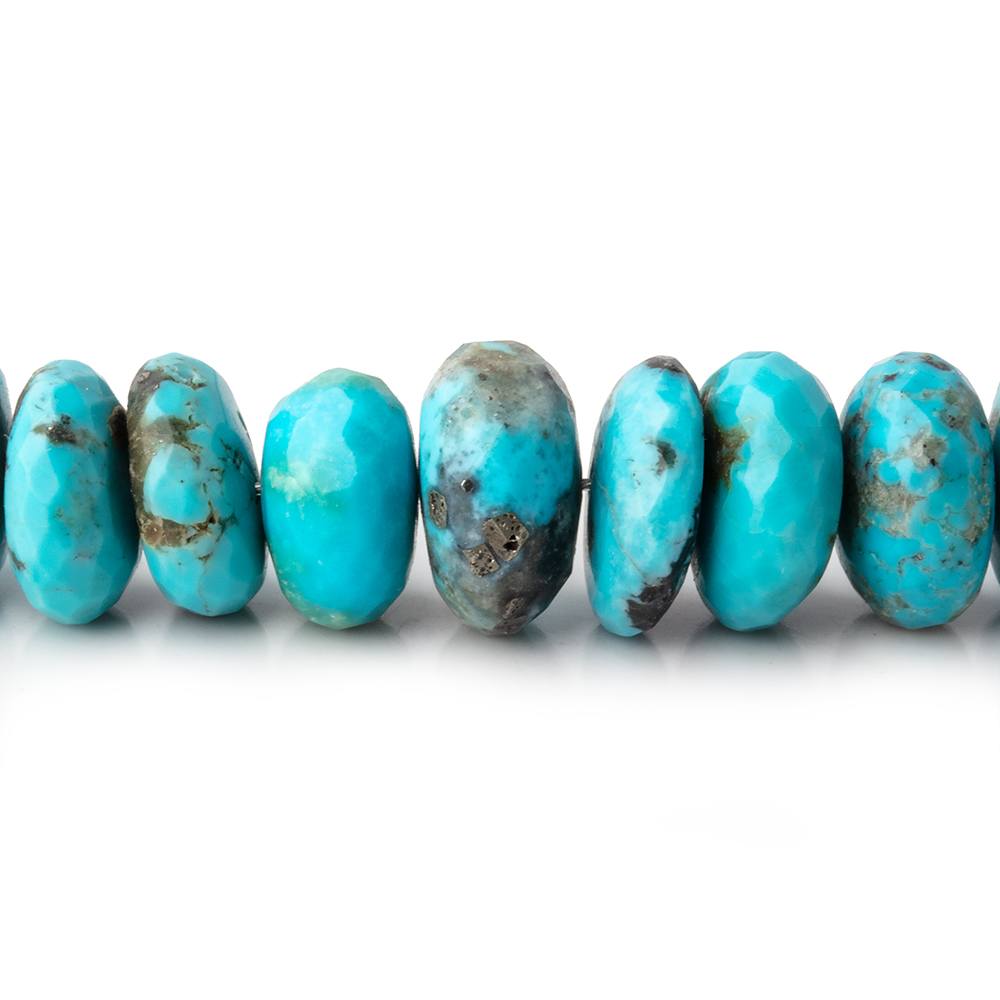 6-10mm Sleeping Beauty Turquoise Faceted Rondelle Beads 16 inch 106 pieces AA - Beadsofcambay.com