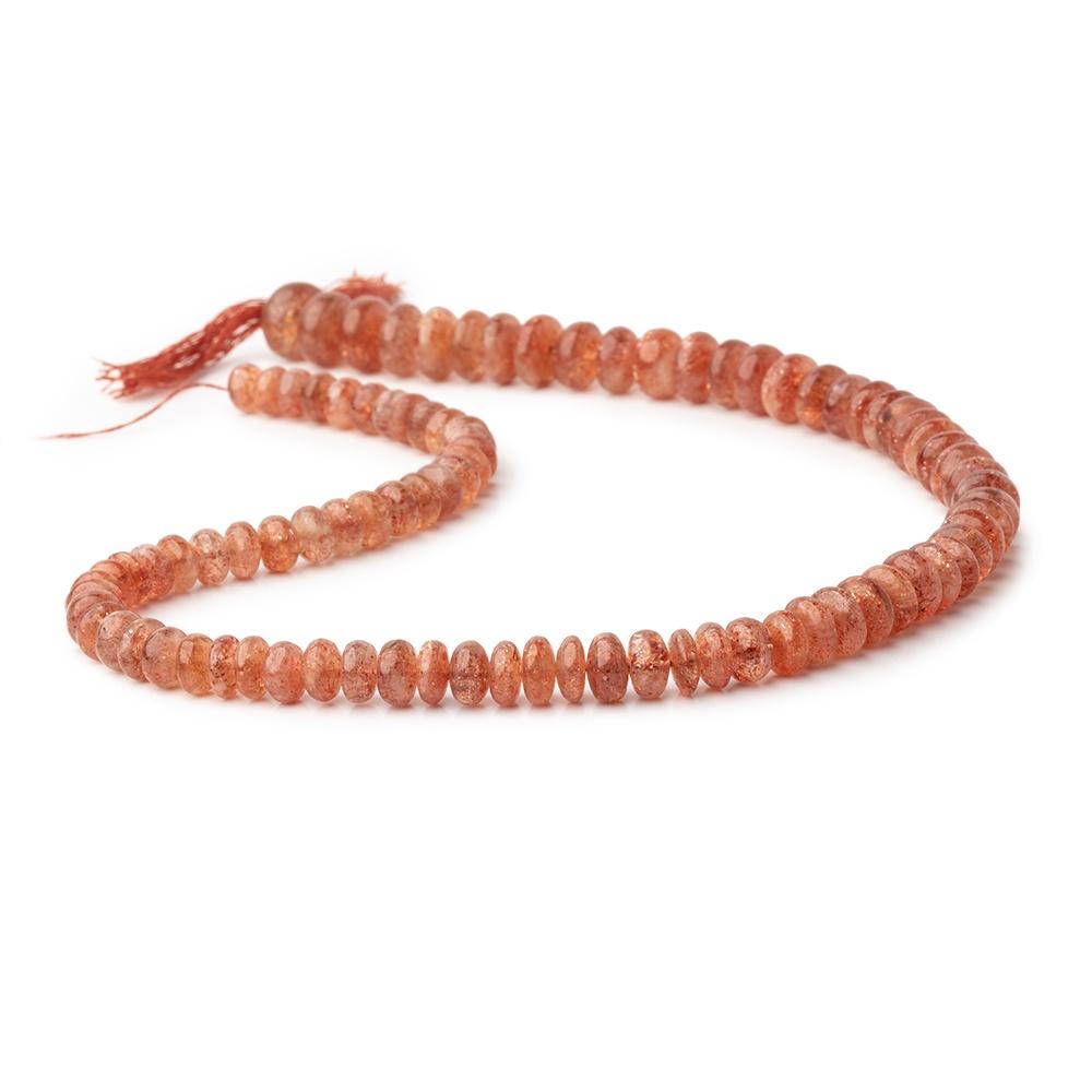 6-10mm Sunstone Plain Rondelle Beads 14 inch 90 pieces - Beadsofcambay.com