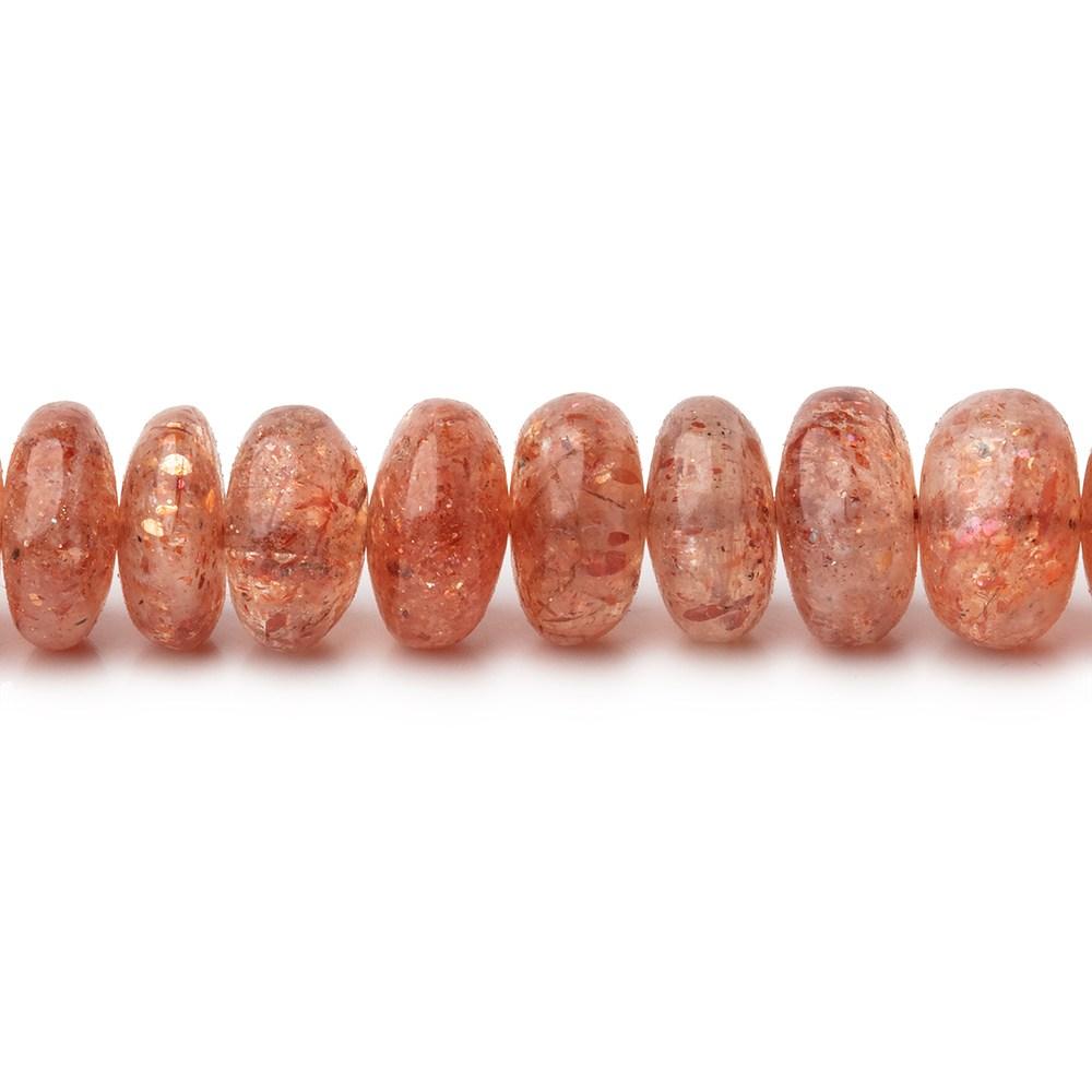 6-10mm Sunstone Plain Rondelle Beads 14 inch 90 pieces - Beadsofcambay.com