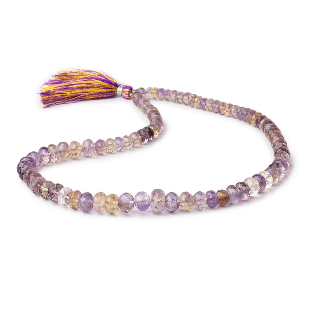 6-11mm Ametrine Faceted Rondelle Beads 16 inch 89 pieces - Beadsofcambay.com