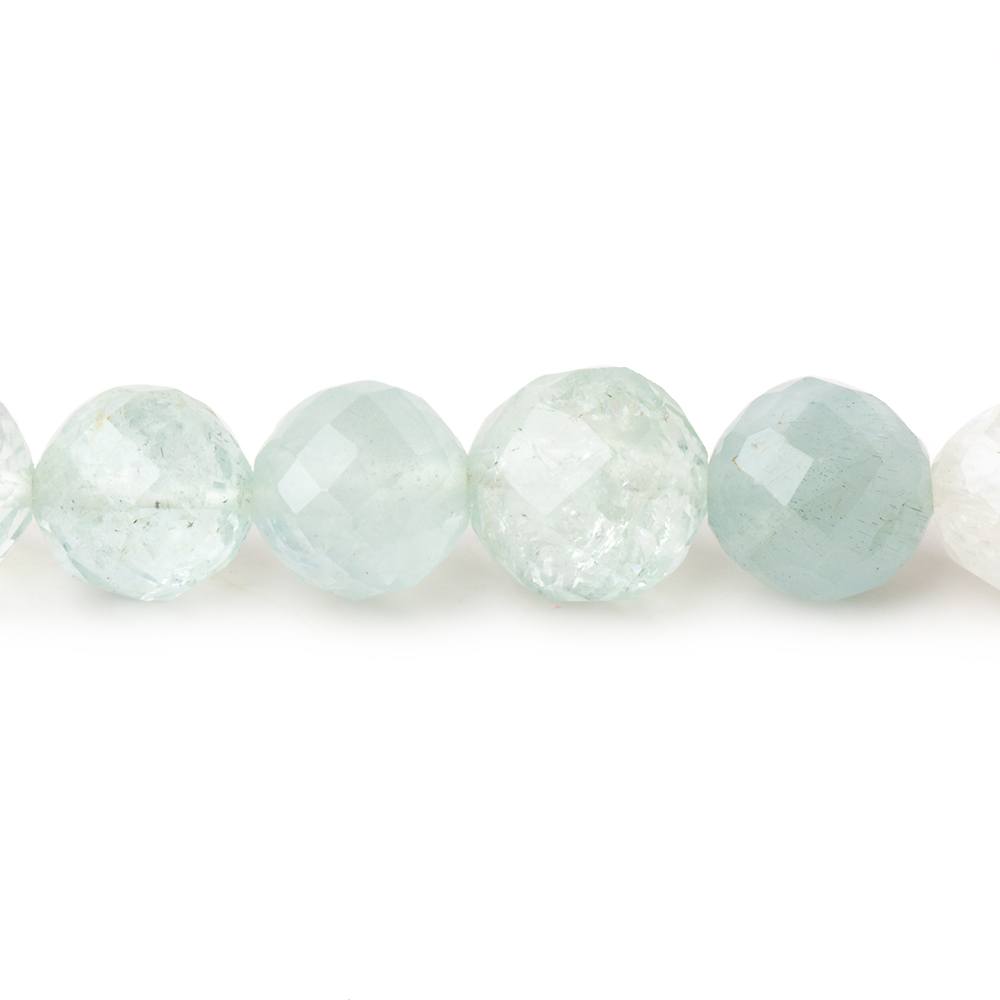 6-11mm Aquamarine Faceted Round Beads 14.5 inch 51 pieces - Beadsofcambay.com